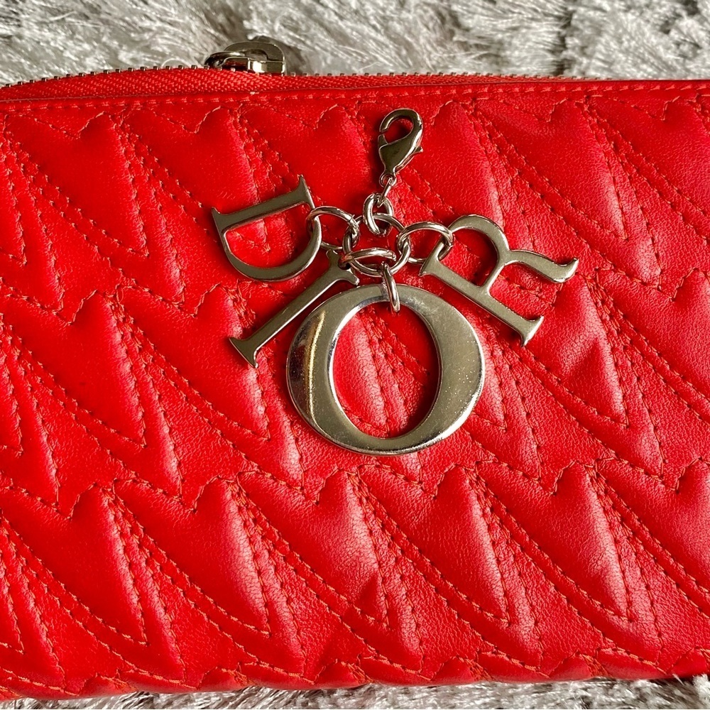 Christian Dior Voyageur Red Leather Wallet - Picture 7 of 11